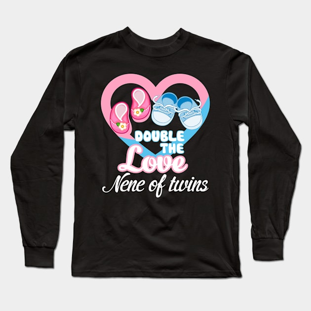 Double The Love Auntie Of Twins Shirt Twins Aunt Gifts Nene of twins Long Sleeve T-Shirt by JaroszkowskaAnnass